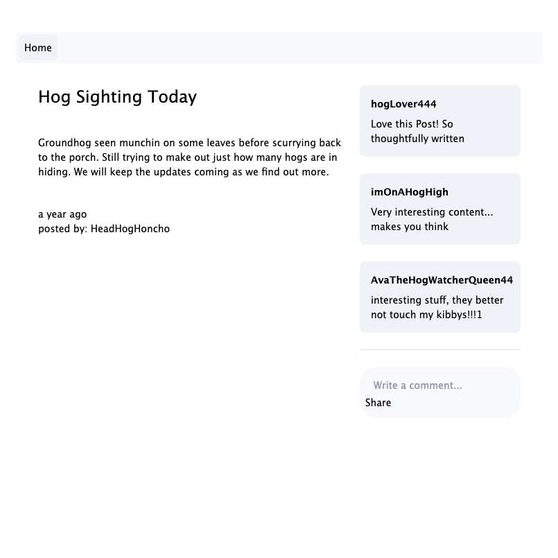 Mock Blog Project